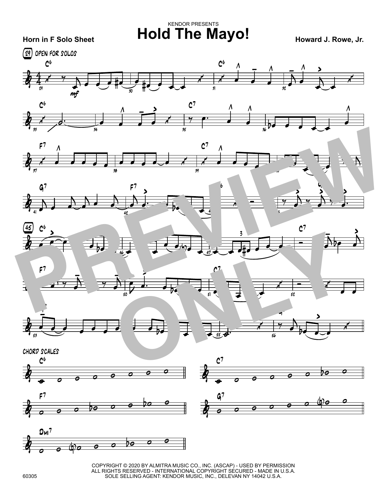 Download Howard Rowe Hold The Mayo! - Solo Sheet - Trumpet Sheet Music
