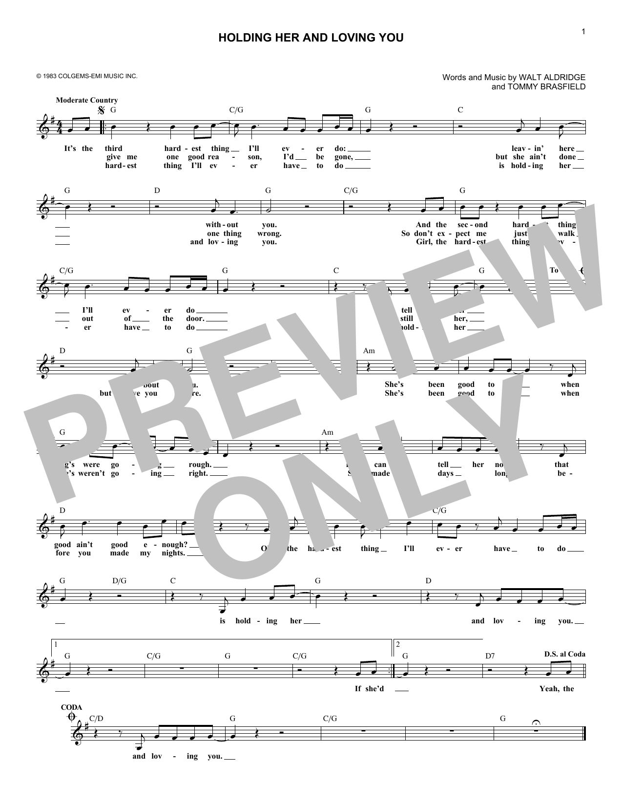 Download Earl Thomas Conley Holding Her And Loving You Sheet Music