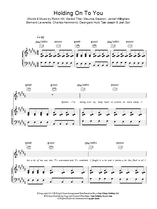 Download Twenty One Pilots Holding On To You Sheet Music