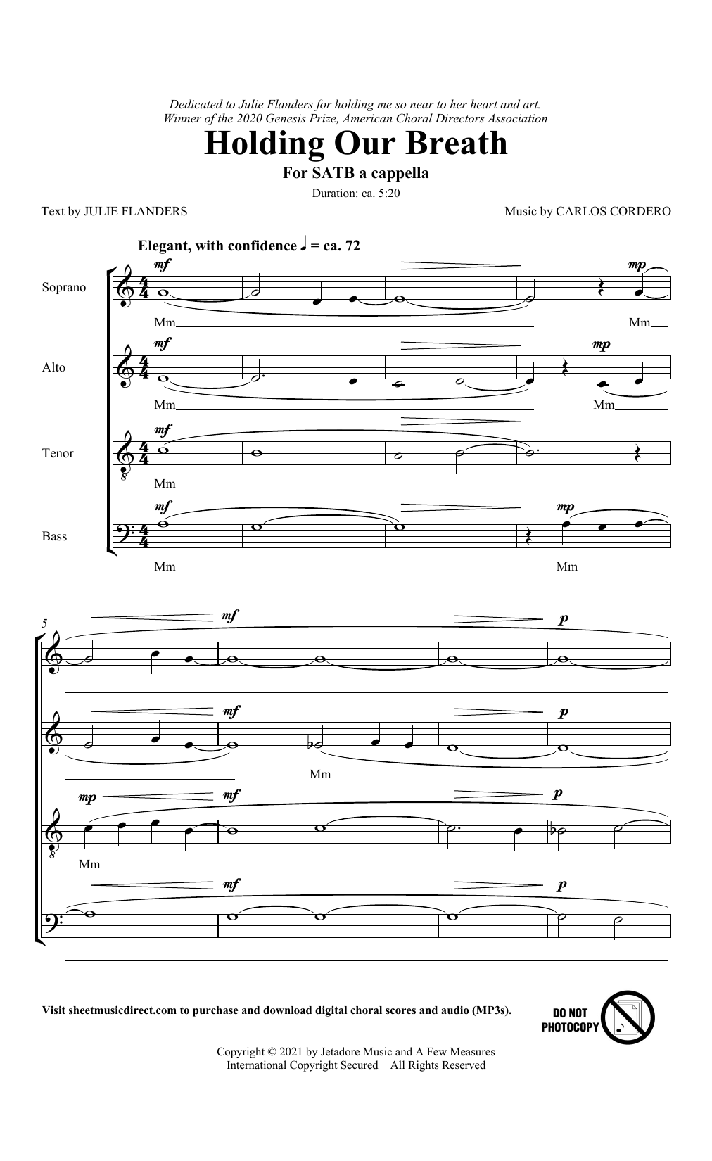 Download Julie Flanders and Carlos Cordero Holding Our Breath Sheet Music