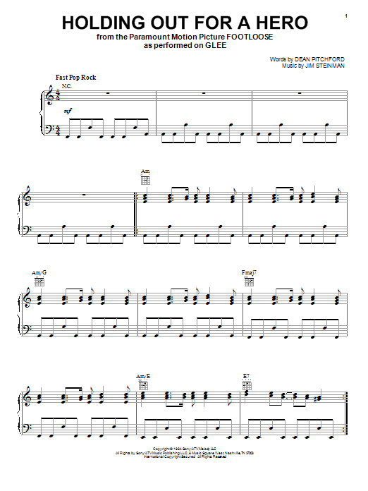 Download Bonnie Tyler Holding Out For A Hero Sheet Music