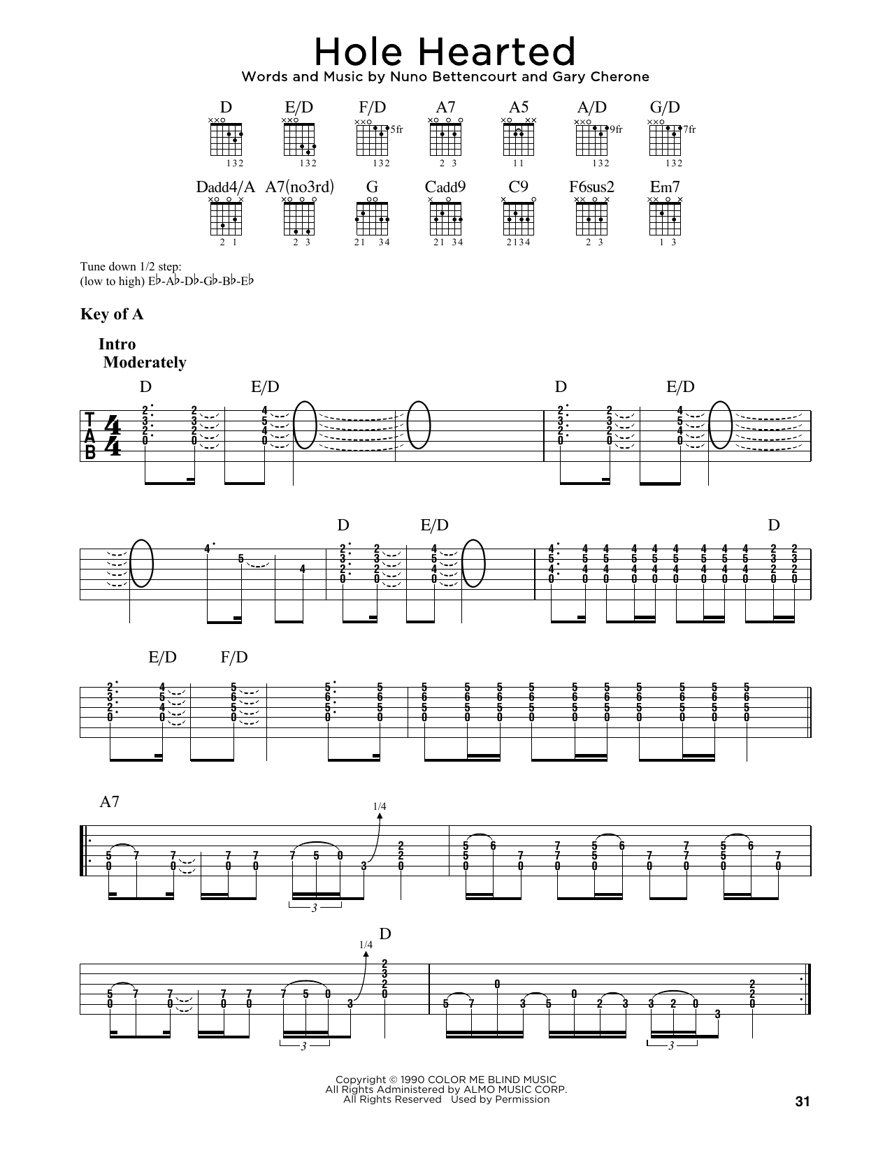 Download Extreme Hole Hearted Sheet Music