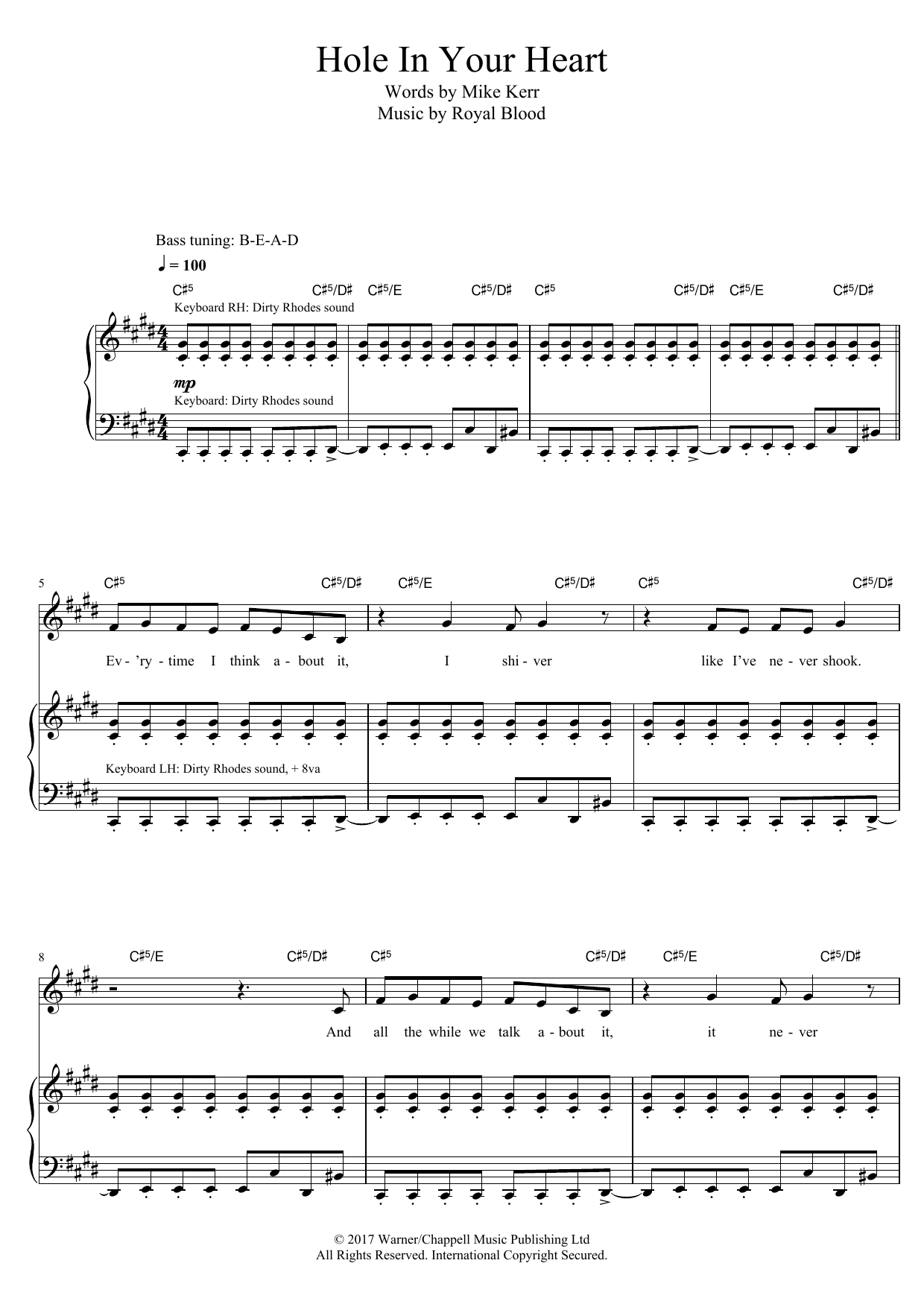 Download Royal Blood Hole In Your Heart Sheet Music