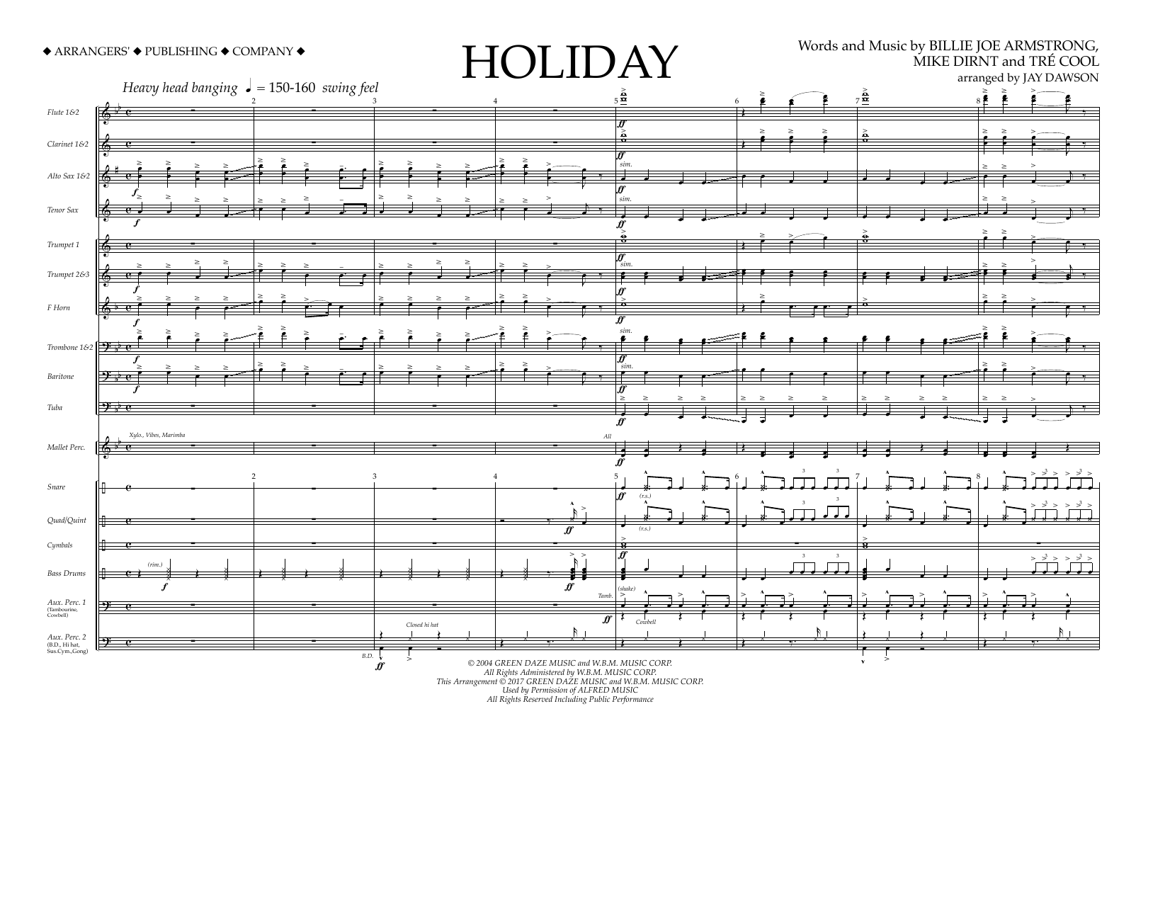 Download Jay Dawson Holiday - Full Score Sheet Music