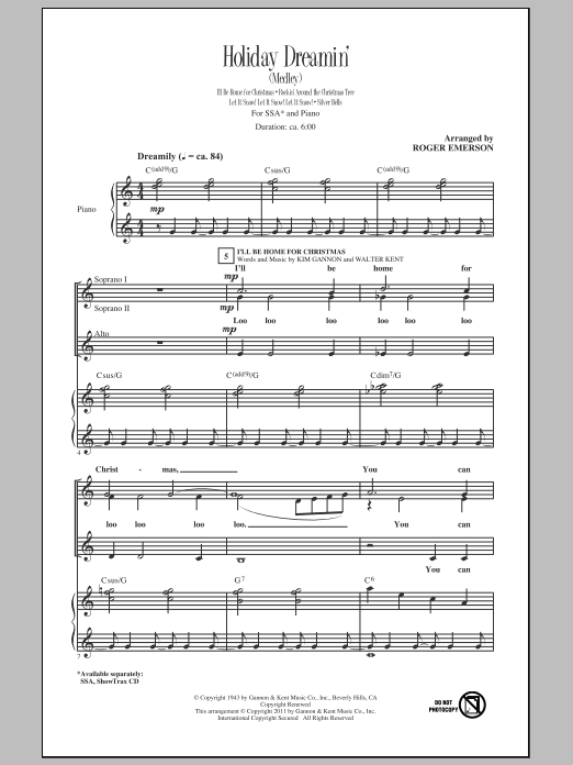 Download Roger Emerson Holiday Dreamin' Sheet Music