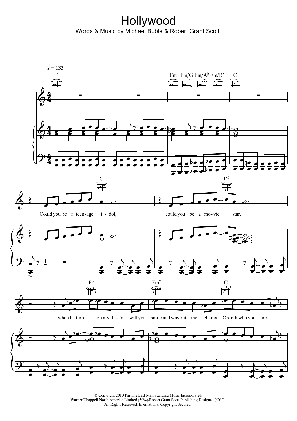 Download Michael Buble Hollywood Sheet Music