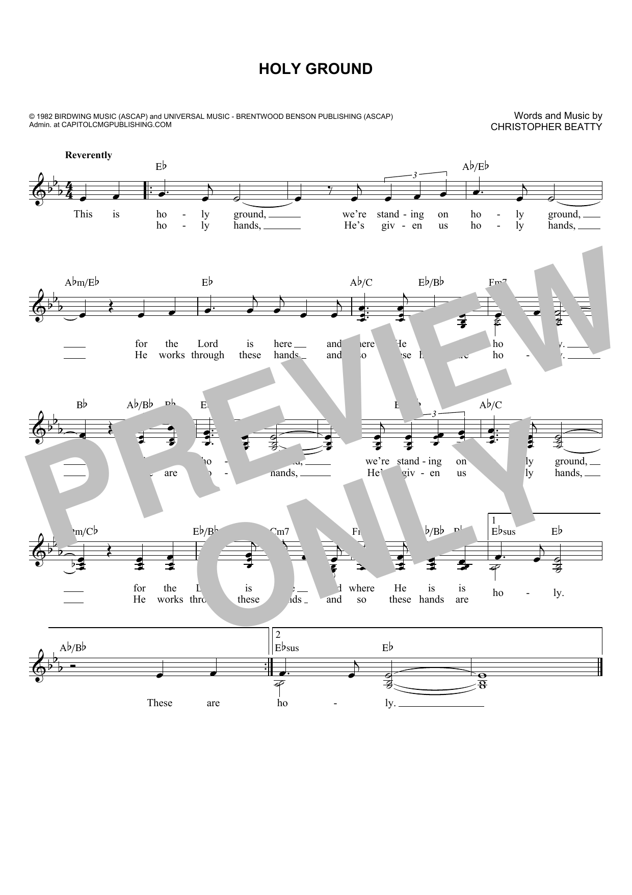 Download Christopher Beatty Holy Ground Sheet Music