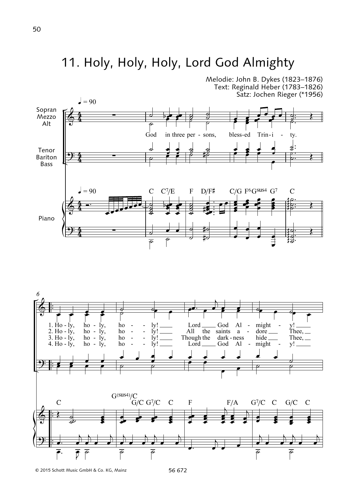 Download John Bacchus Dykes Holy, Holy, Holy, Lord God Almighty Sheet Music