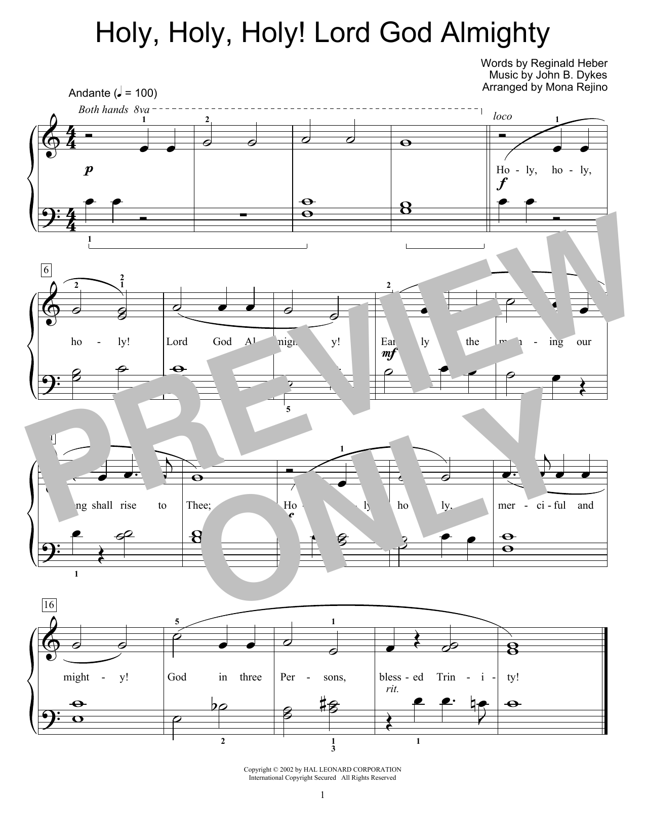 Download Fred Kern Holy, Holy, Holy! Lord God Almighty Sheet Music