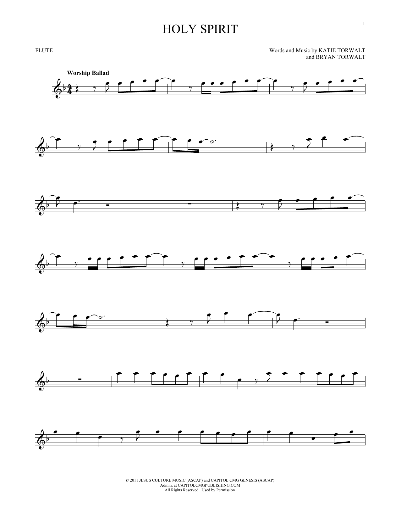 Francesca Battistelli Holy Spirit sheet music notes printable PDF score