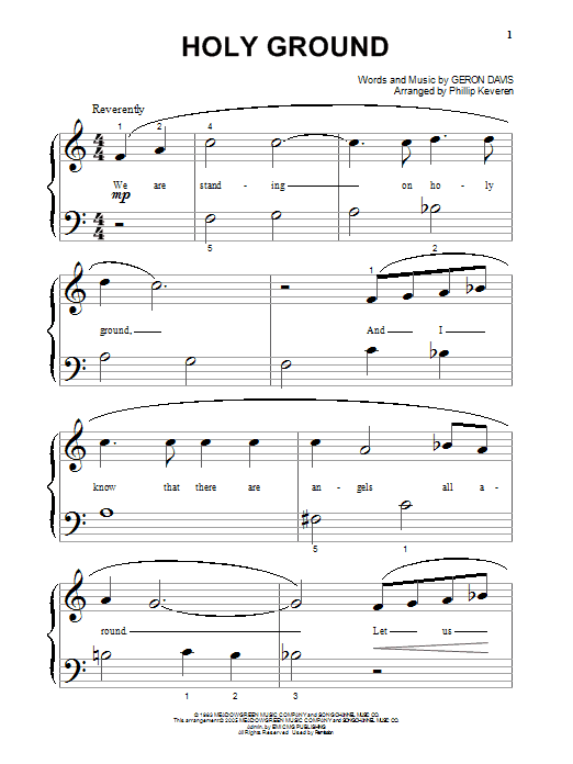 Geron Davis Holy Ground sheet music notes printable PDF score