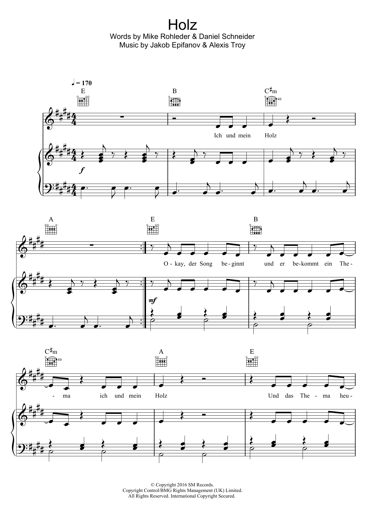 Download 257ers Holz Sheet Music
