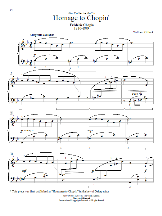 Download William Gillock Homage To Chopin Sheet Music