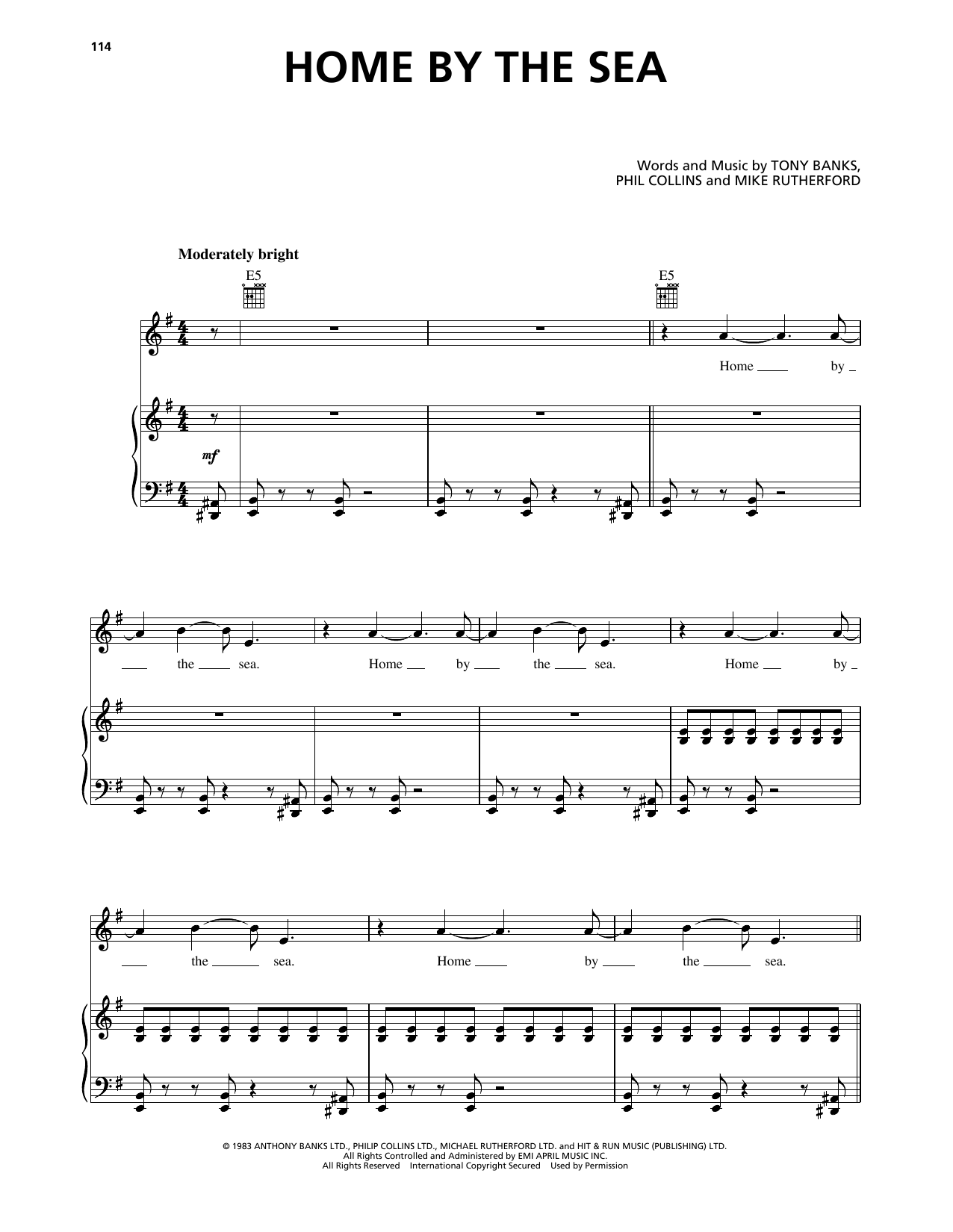 Download Genesis Home By The Sea Sheet Music