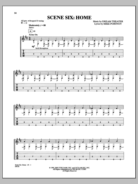 Download Dream Theater Home Sheet Music