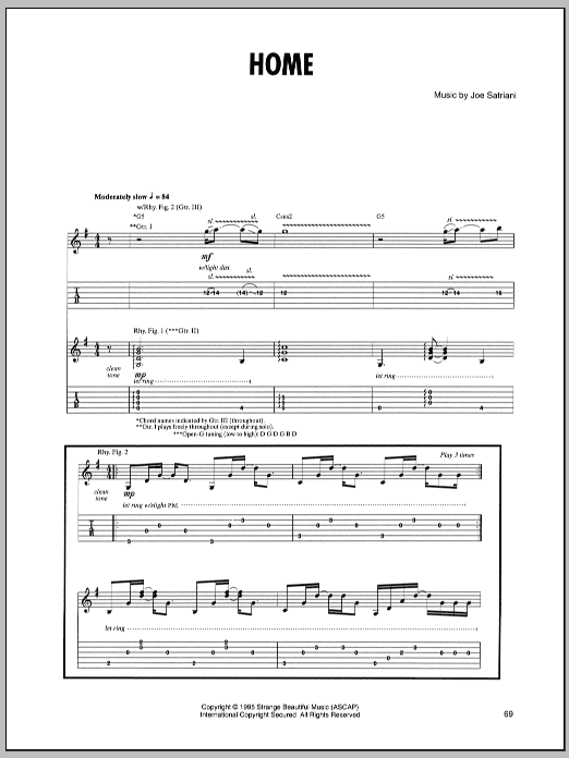Download Joe Satriani Home Sheet Music