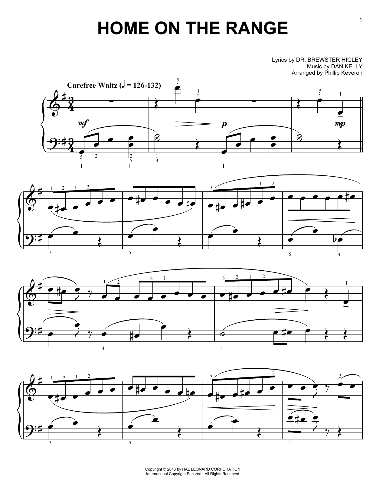 Download Dan Kelly Home On The Range [Classical version] ( Sheet Music