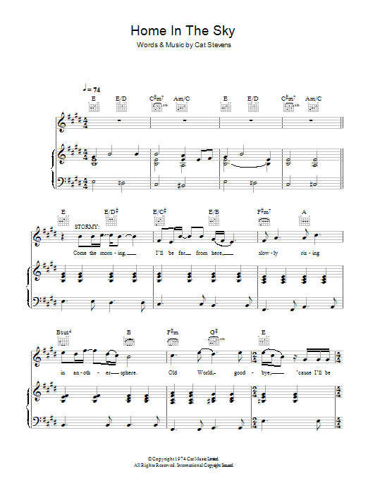 Download Cat Stevens Home In The Sky Sheet Music