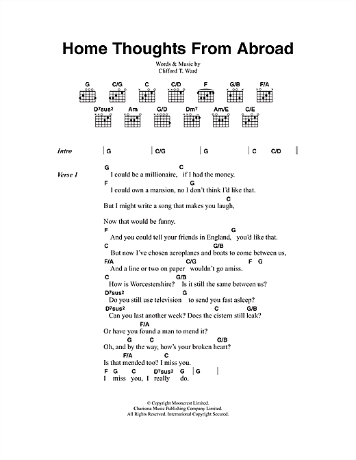 Download Clifford T. Ward Home Thoughts From Abroad Sheet Music