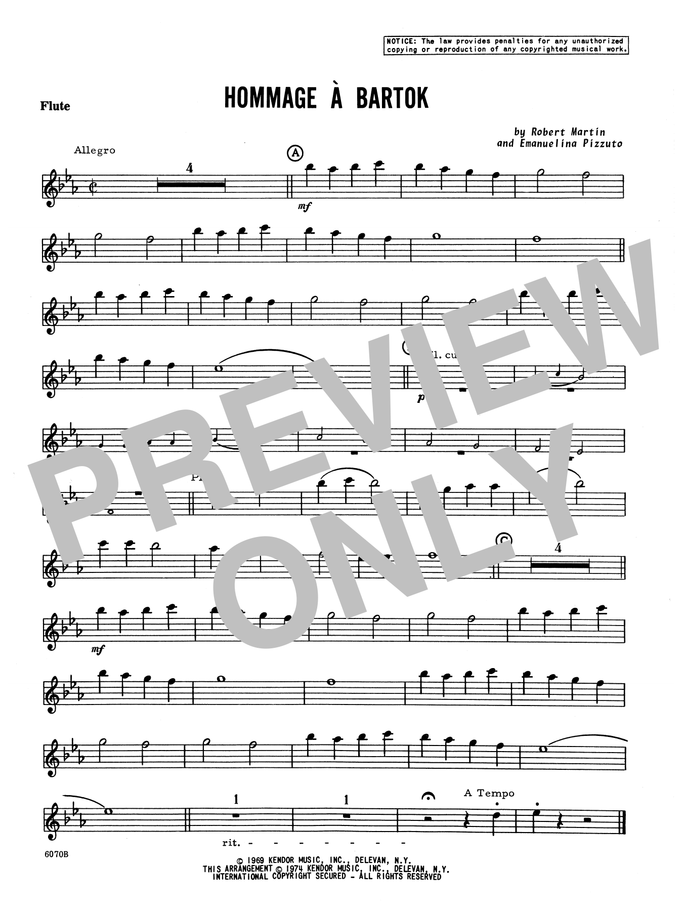 Download Martin Hommage A Bartok - Flute Sheet Music
