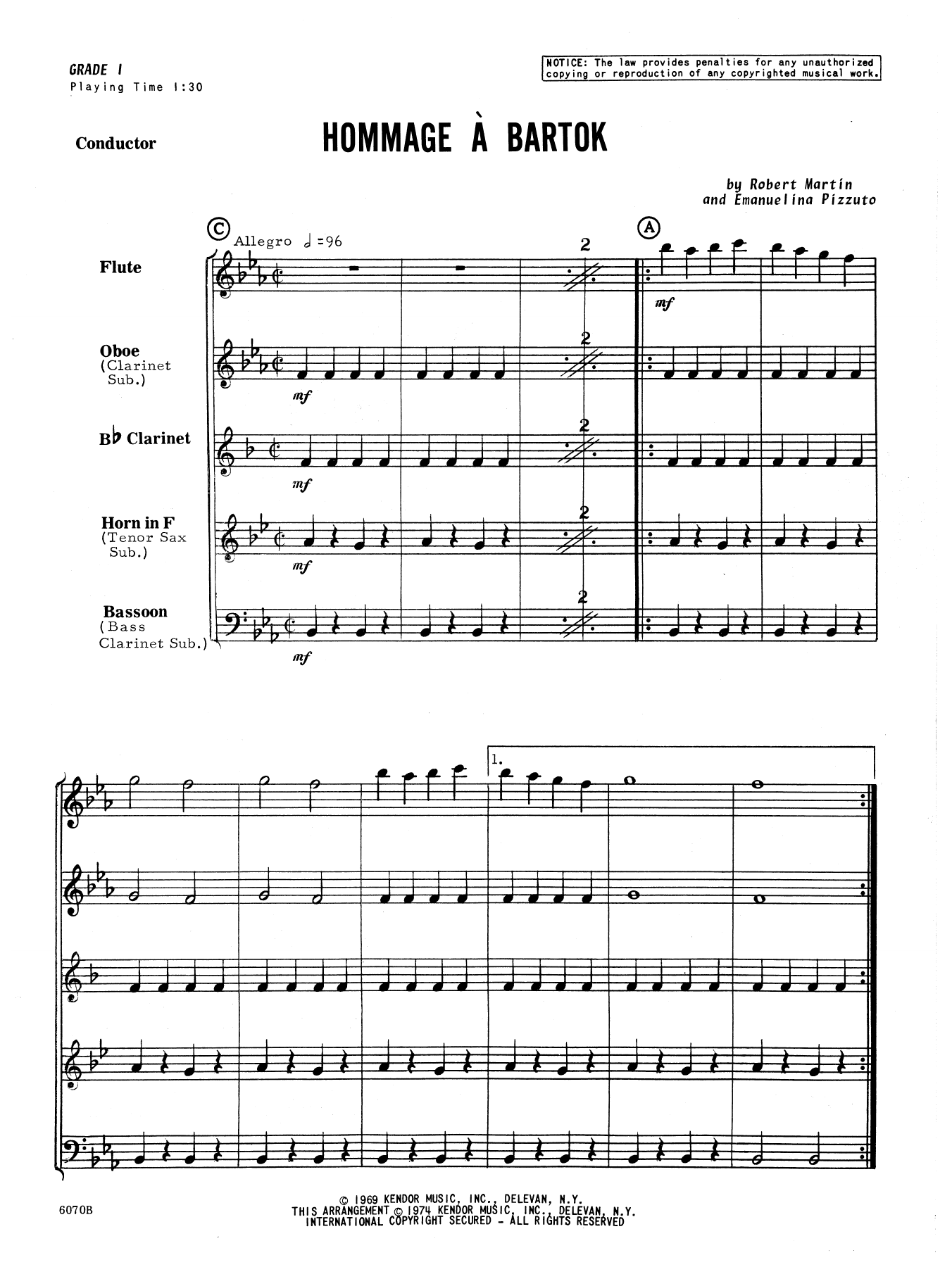 Download Martin Hommage A Bartok - Full Score Sheet Music