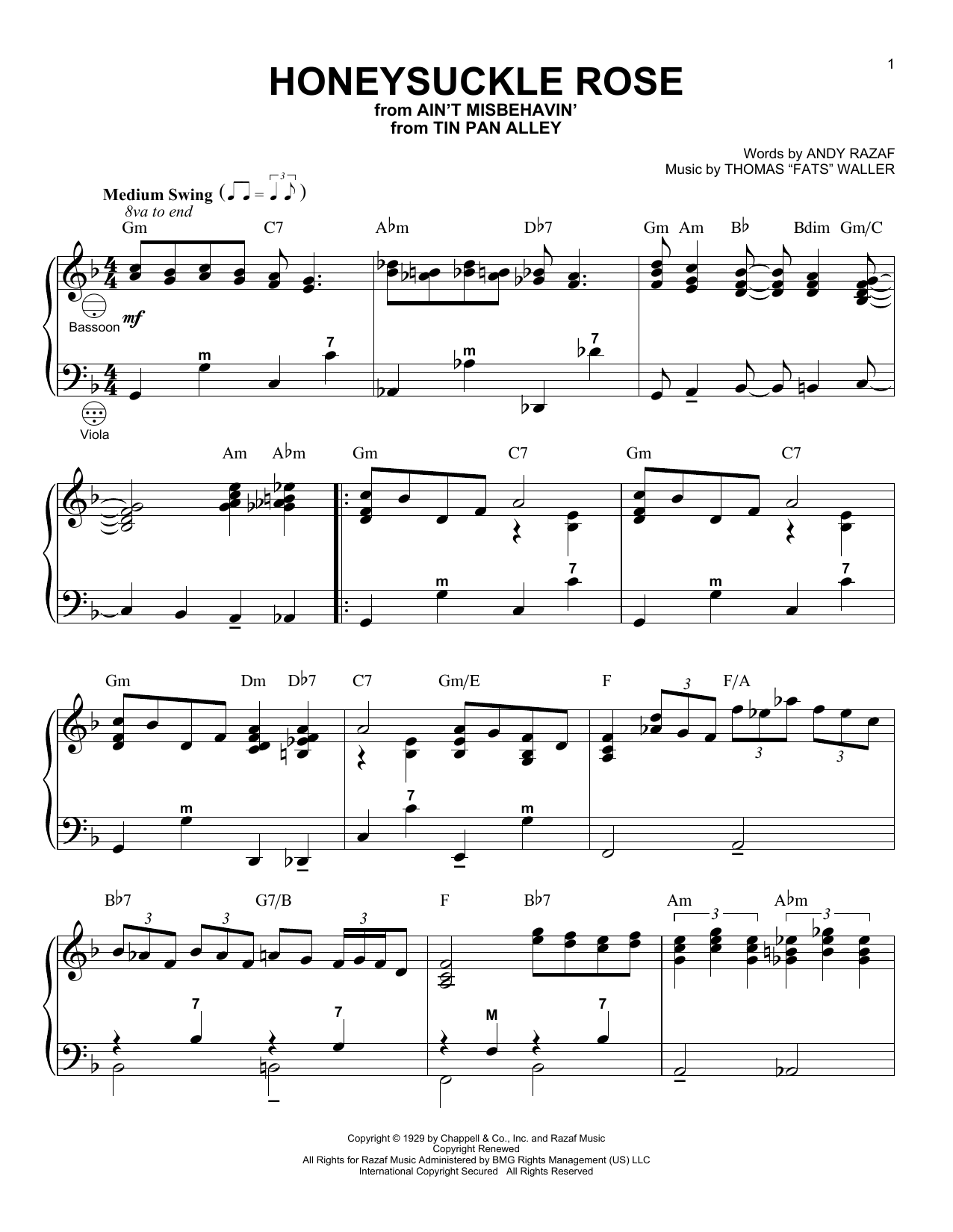 Download Django Reinhardt Honeysuckle Rose (arr. Gary Meisner) Sheet Music