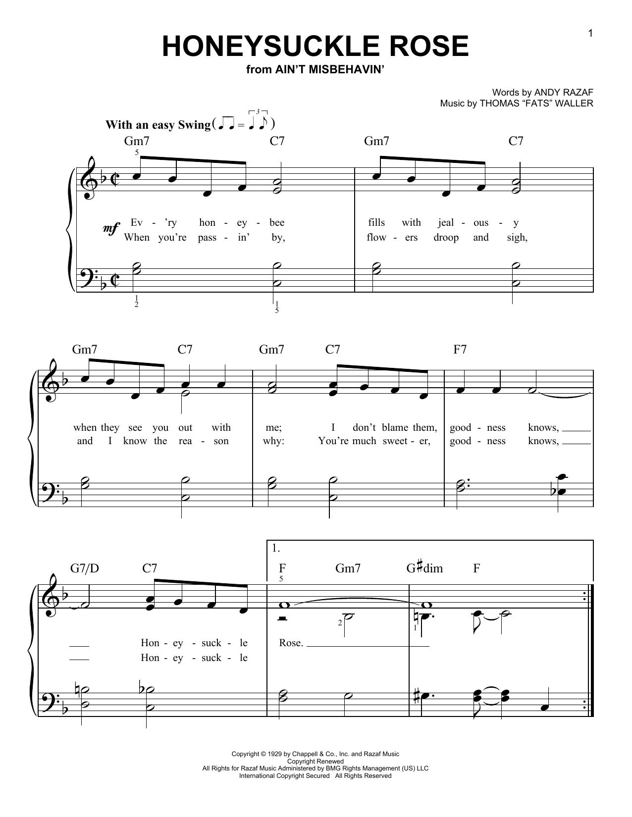 Download Louis Armstrong Honeysuckle Rose Sheet Music