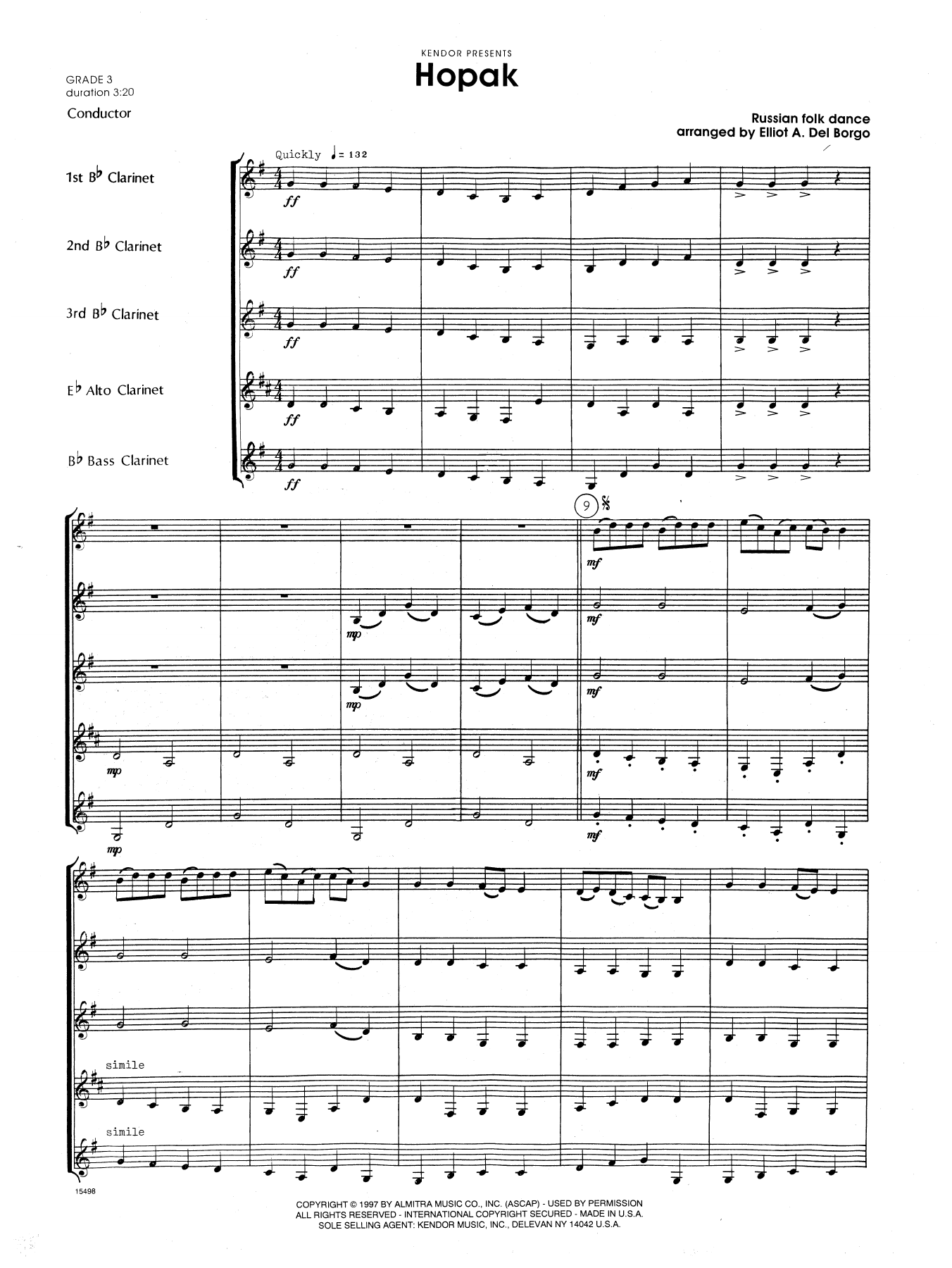 Download Elliot A. Del Borgo Hopak - Full Score Sheet Music
