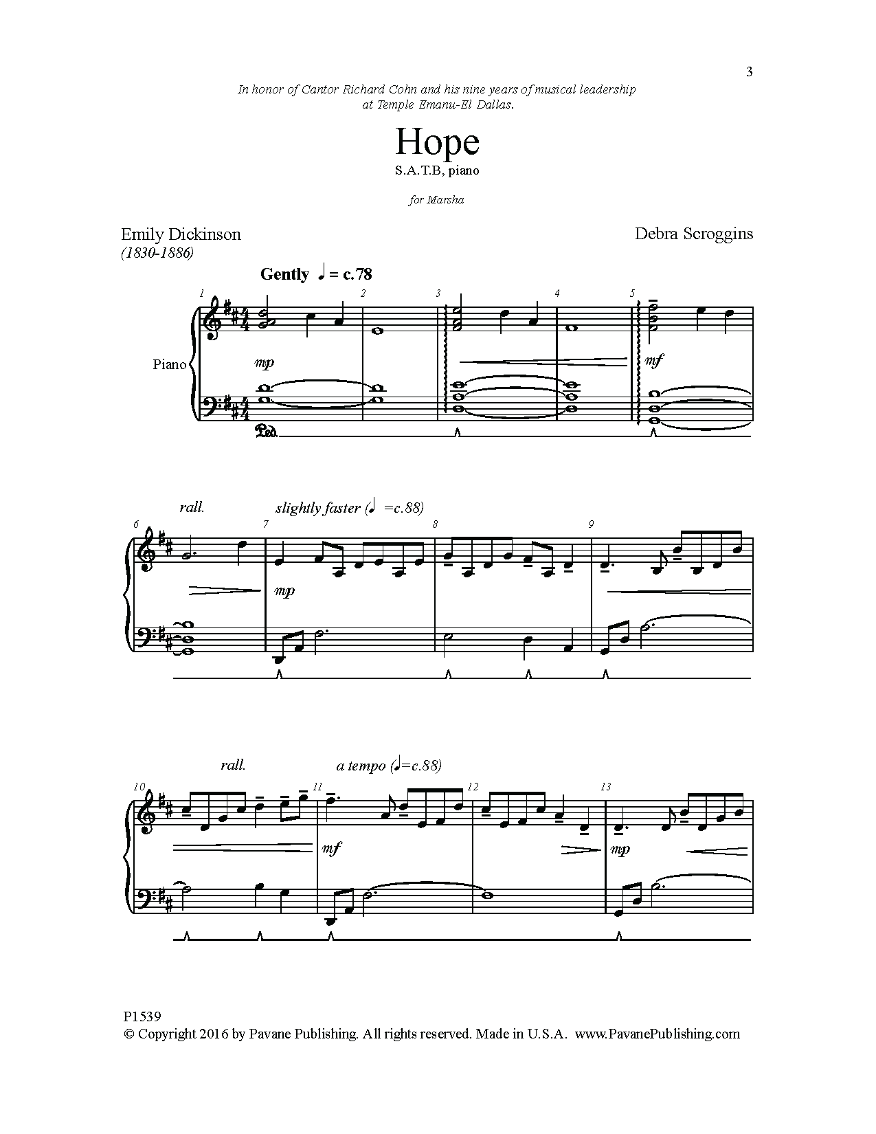 Download Debra Scroggins Hope Sheet Music