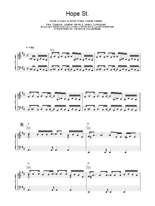 Download The Levellers Hope Street Sheet Music