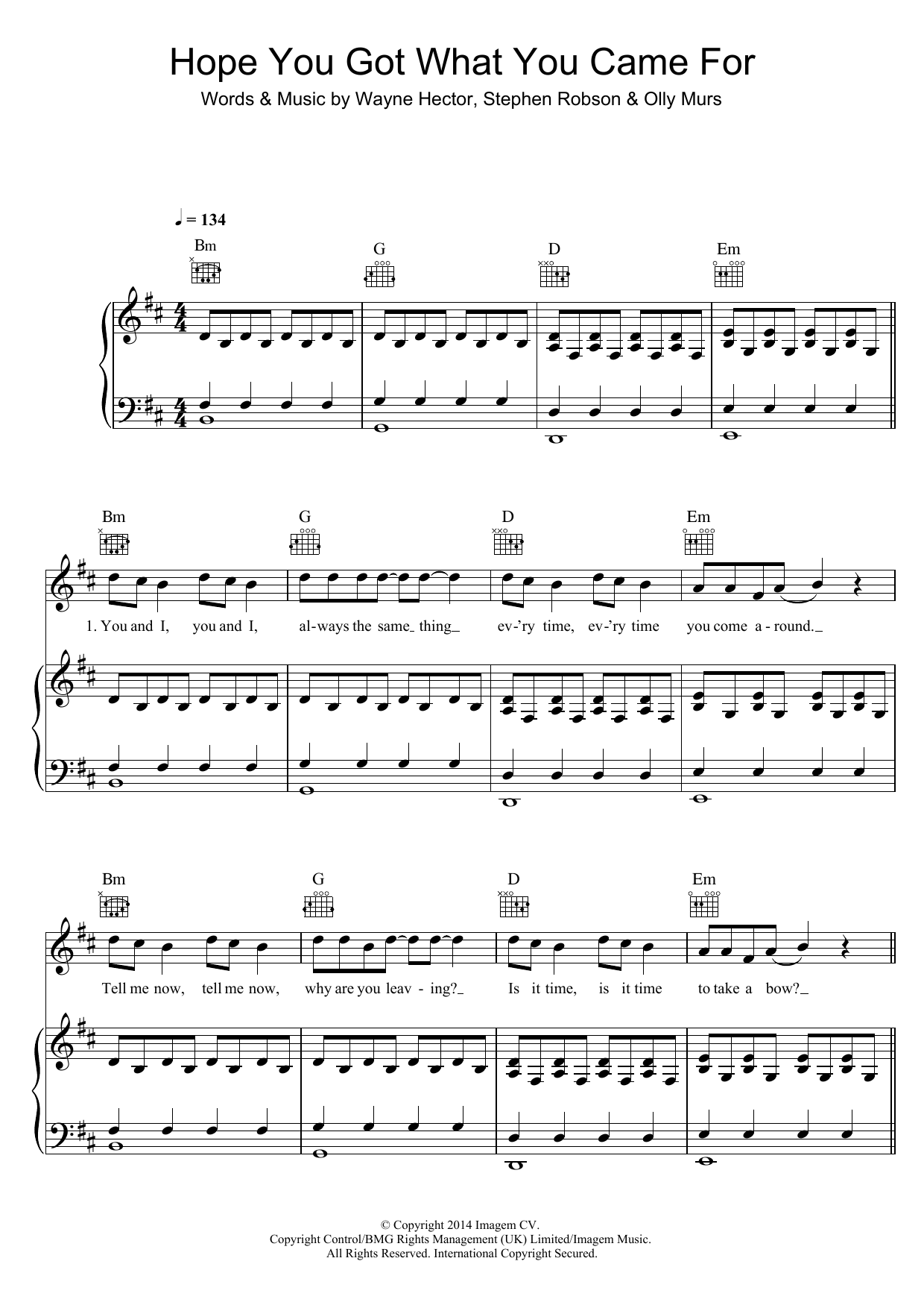Download Olly Murs Hope You Got What You Came For Sheet Music