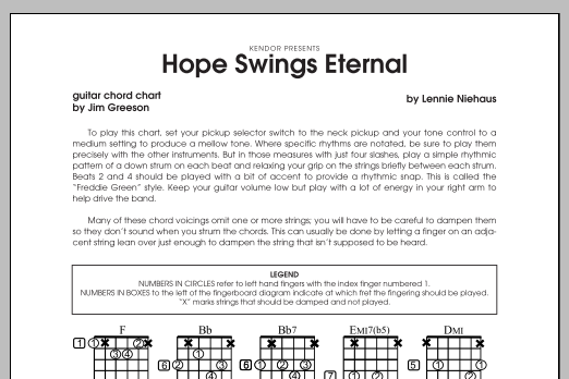 Download Lennie Niehaus Hope Swings Eternal - Guitar/ Rhythm Sheet Music