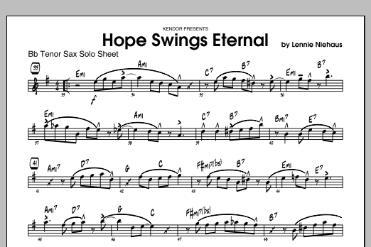 Download Lennie Niehaus Hope Swings Eternal - Solo Sheet - Teno Sheet Music