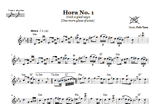 Download Folk Tune Hora No. 1 (Noch A Glezl Vayn (One More Sheet Music