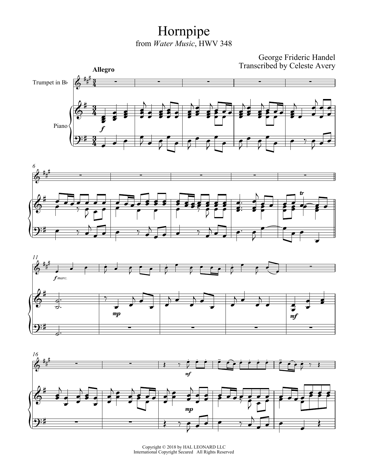 Download George Frideric Handel Hornpipe Sheet Music