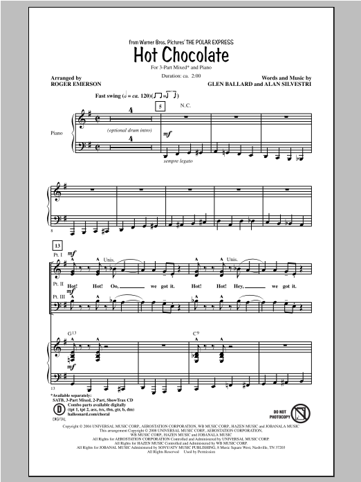 Download Roger Emerson Hot Chocolate (from Polar Express) Sheet Music