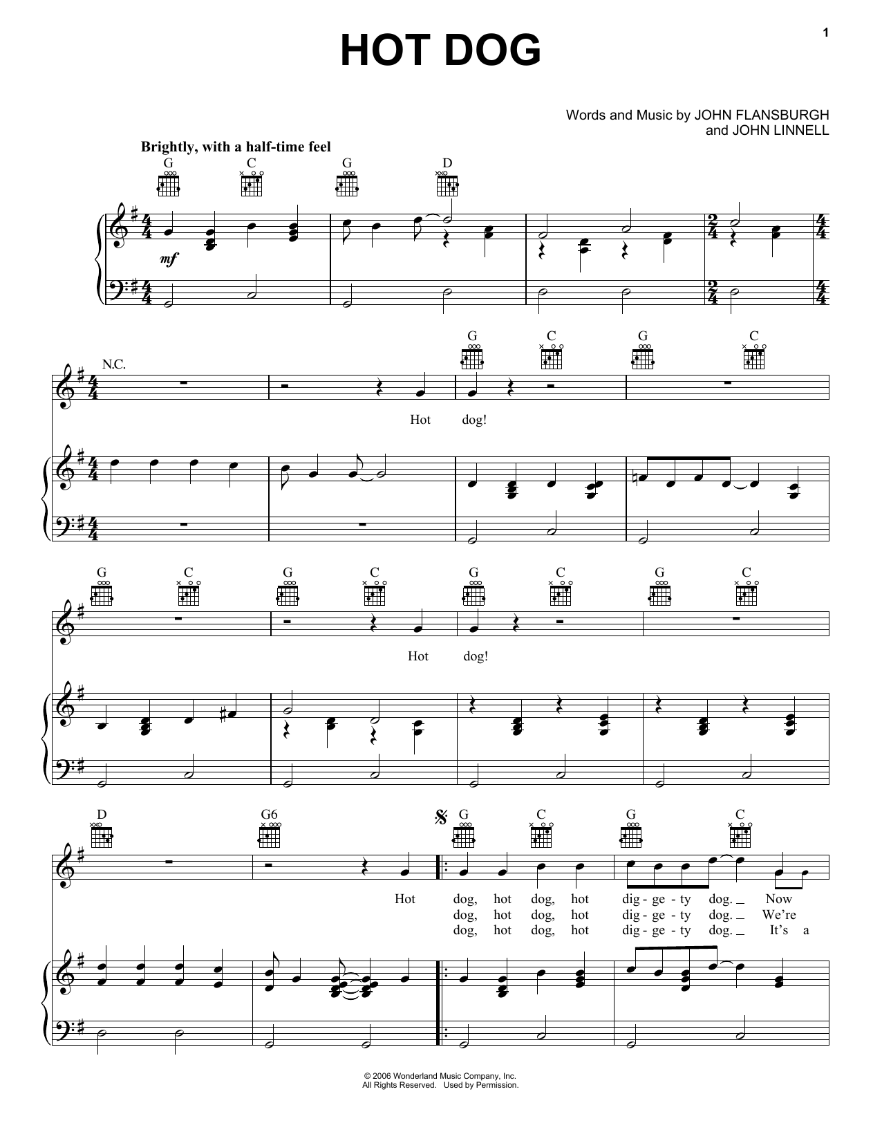 Download They Might Be Giants Hot Dog Sheet Music