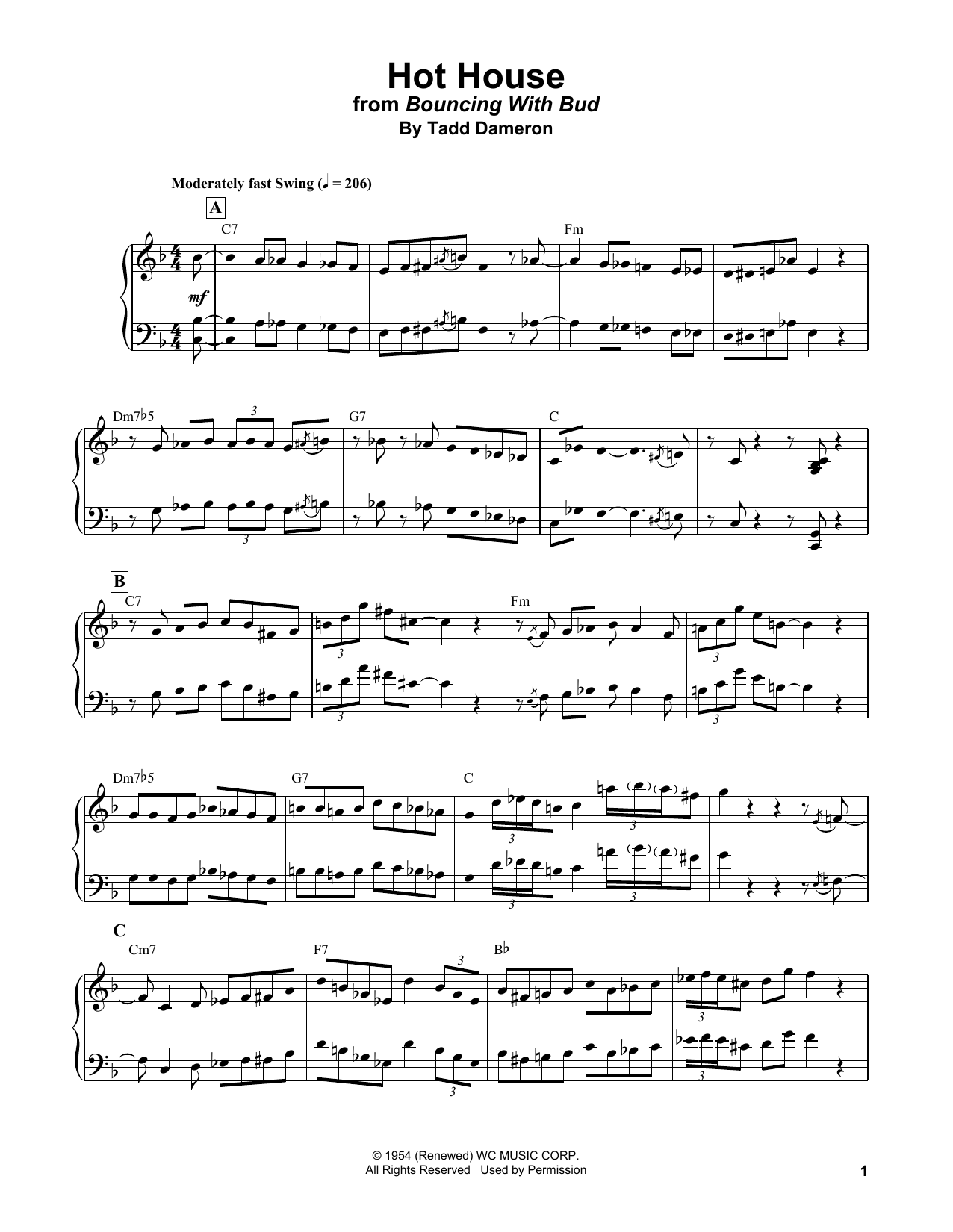 Download Bud Powell Hot House Sheet Music