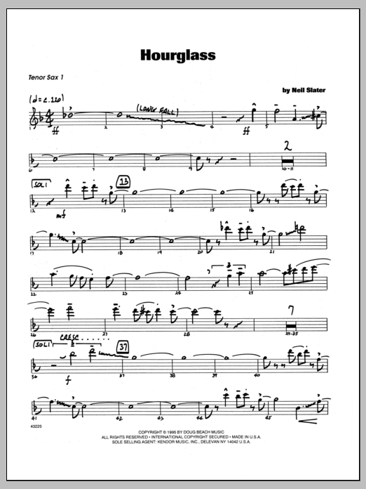 Download Neil Slater Hourglass - 1st Bb Tenor Saxophone Sheet Music