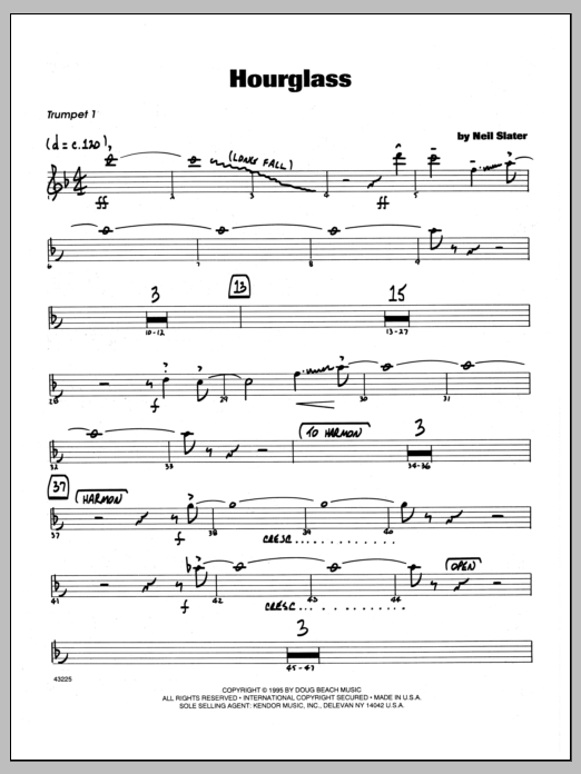Download Neil Slater Hourglass - 1st Bb Trumpet Sheet Music