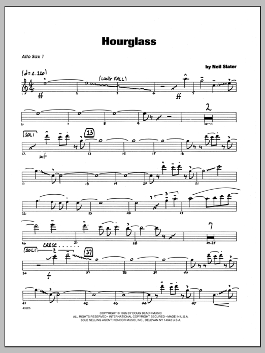 Download Neil Slater Hourglass - 1st Eb Alto Saxophone Sheet Music