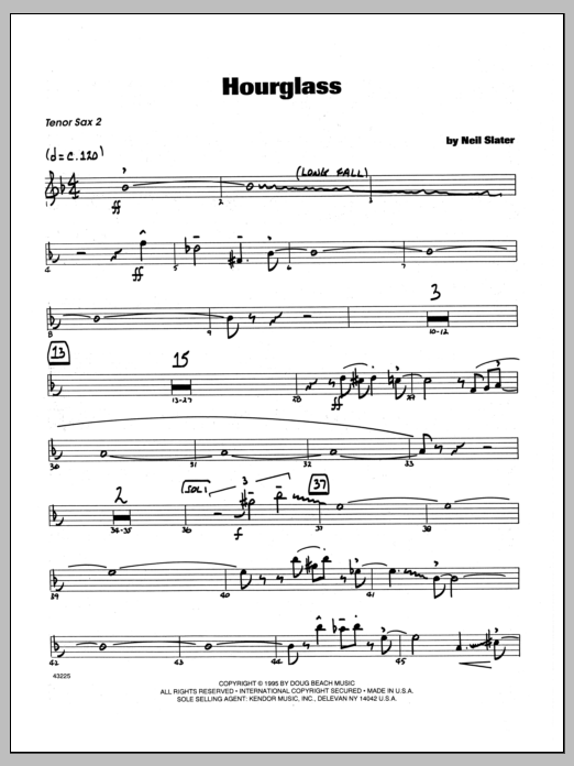 Download Neil Slater Hourglass - 2nd Bb Tenor Saxophone Sheet Music