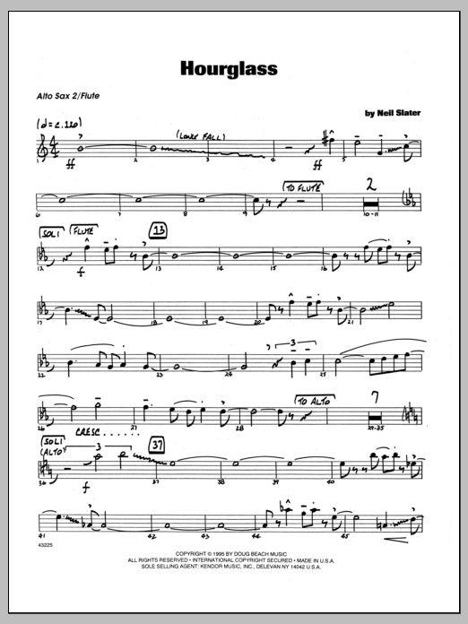 Download Neil Slater Hourglass - 2nd Eb Alto Saxophone Sheet Music