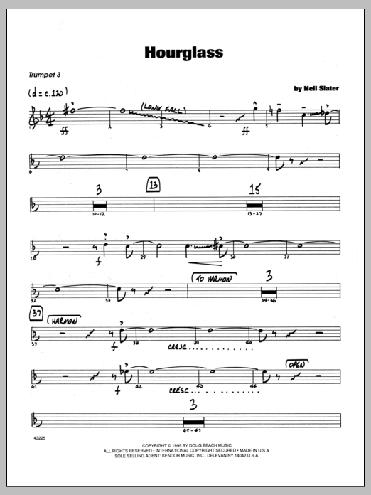 Download Neil Slater Hourglass - 3rd Bb Trumpet Sheet Music