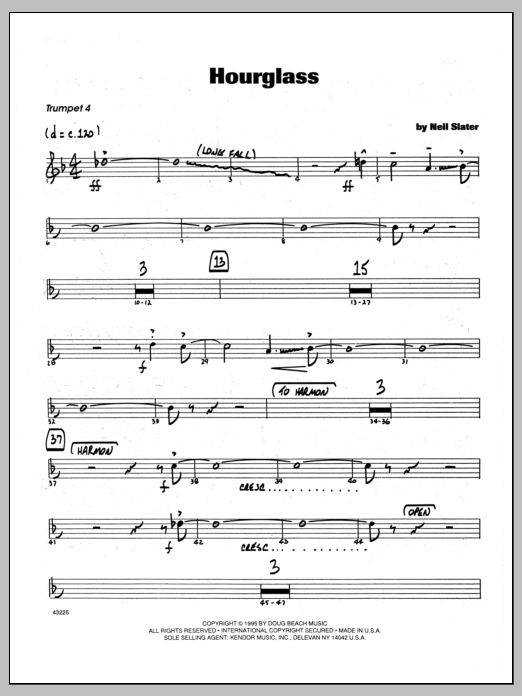 Download Neil Slater Hourglass - 4th Bb Trumpet Sheet Music