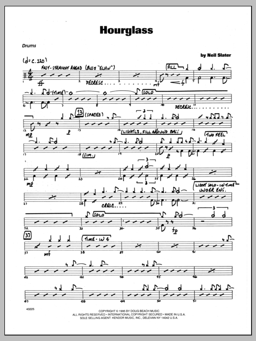 Download Neil Slater Hourglass - Drums Sheet Music
