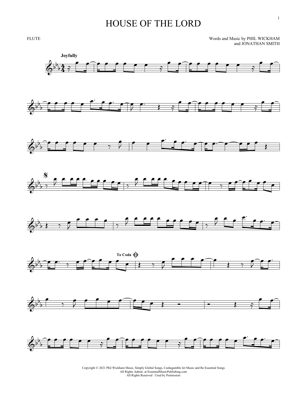 Phil Wickham House Of The Lord sheet music notes printable PDF score