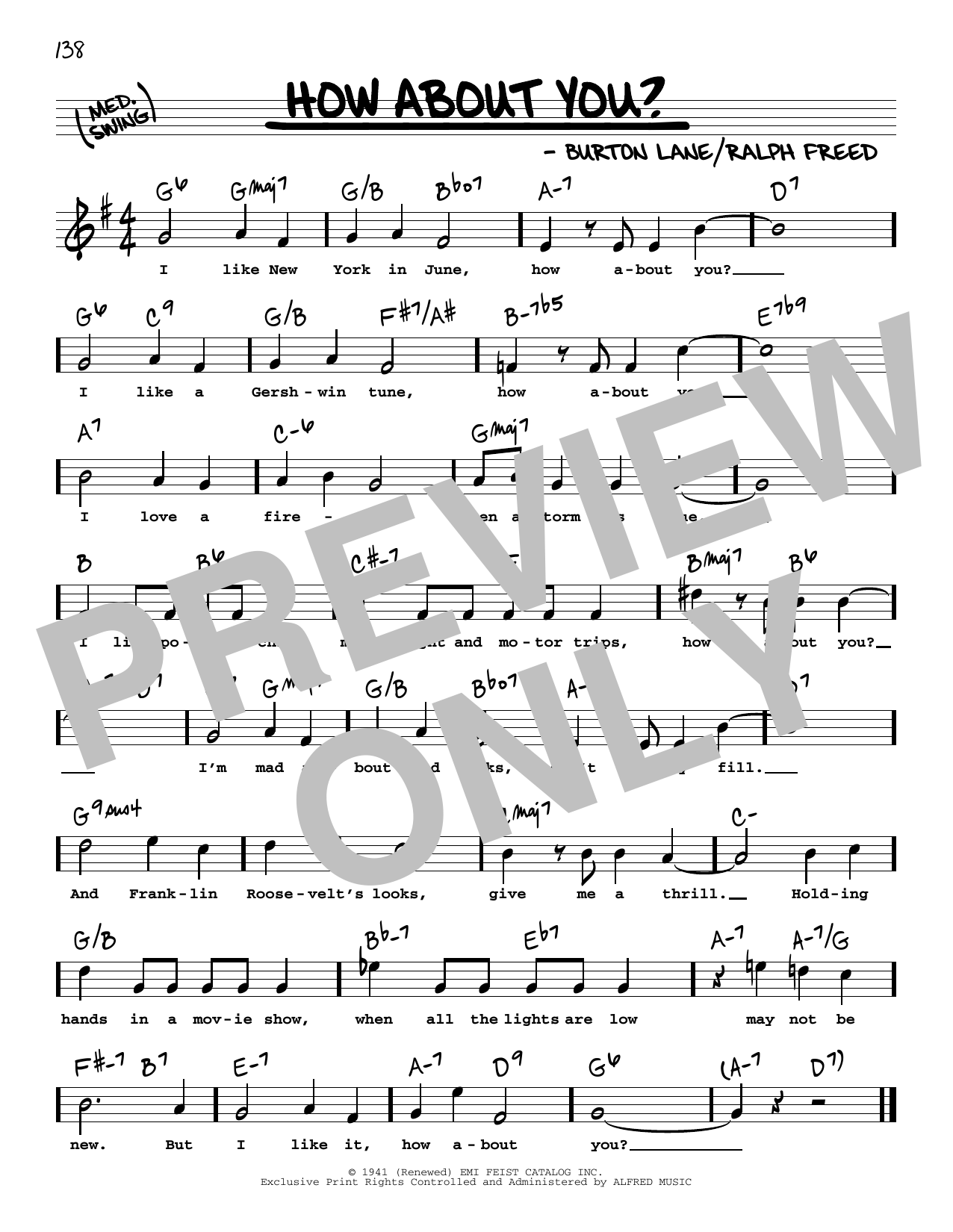Download Ralph Freed and Burton Lane How About You? (High Voice) Sheet Music