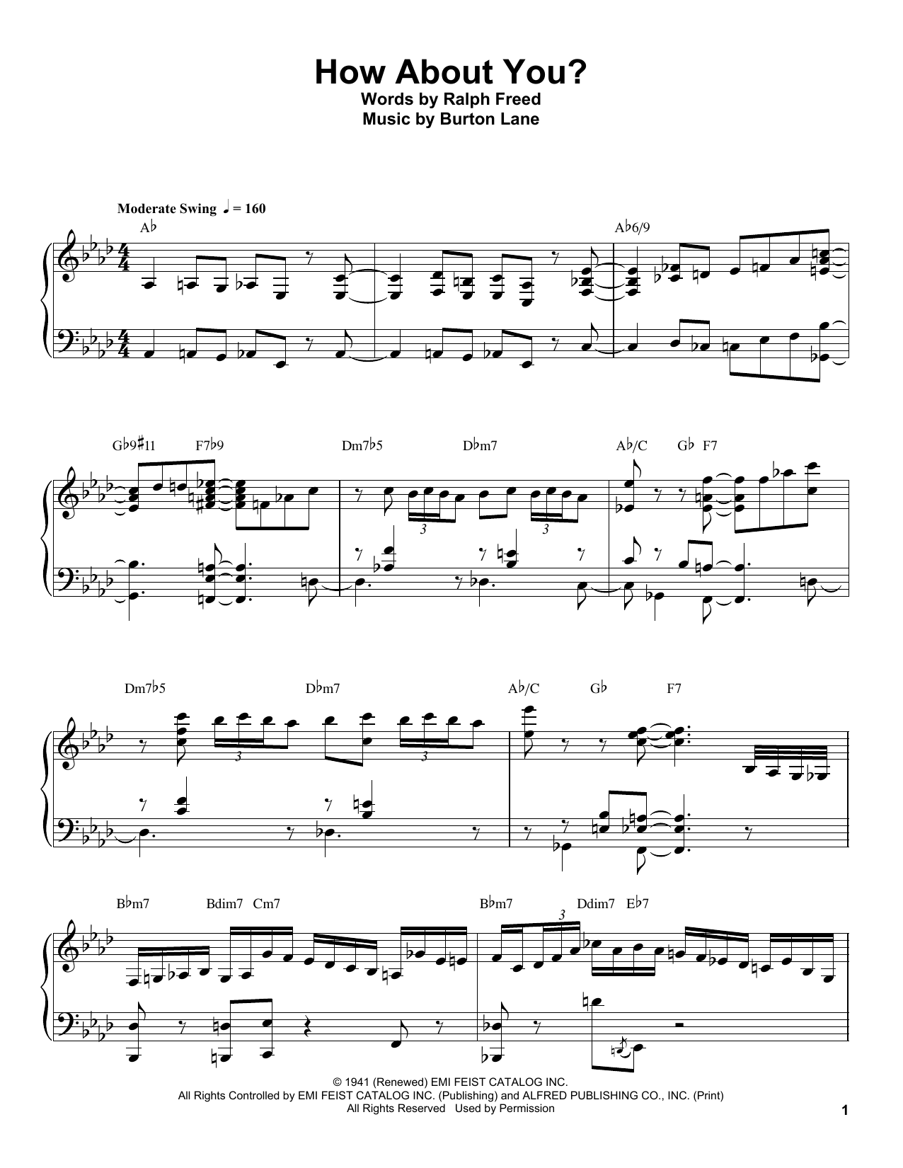 Download Oscar Peterson How About You? Sheet Music