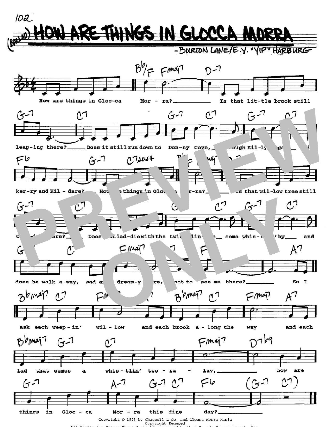 Download E.Y. Harburg How Are Things In Glocca Morra Sheet Music